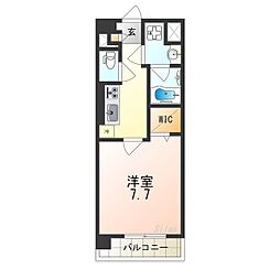 カサアスール 1Kの間取図画像