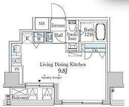 カーサスプレンディッド恵比寿1丁目 9階ワンルームの間取り