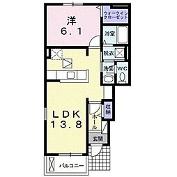 グラン　パルテール　Ａ 1階1LDKの間取り