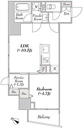ルミーク北品川 7階1SLDKの間取り