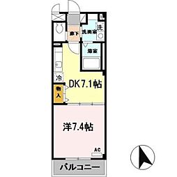 おおさか東線 JR野江駅 徒歩5分の賃貸マンション 4階1DKの間取り