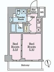 HYs桜橋MIRAIS 5階2Kの間取り