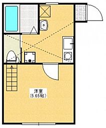 JR横浜線 矢部駅 徒歩9分の賃貸アパート 1階1Kの間取り