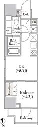 MYRIARESIDENCE根岸柳通り 1DKの間取図画像