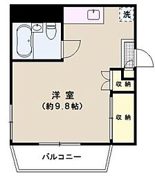 マンション米田 2階1Kの間取り
