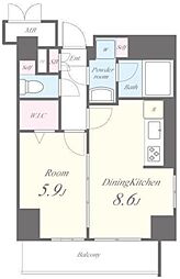 ドルチェドミール 3階1DKの間取り
