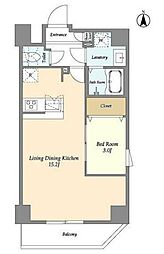 アルファコート谷在家 8階1LDKの間取り