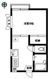東京メトロ丸ノ内線 新高円寺駅 徒歩9分の賃貸アパート 2階1Kの間取り