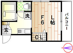 JR中央線 高円寺駅 徒歩10分の賃貸アパート 2階1Kの間取り