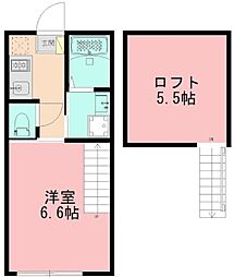 サニーヴェール 1Kの間取図画像