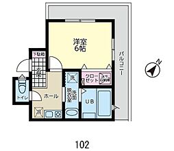 サンス戸塚 1Kの間取図画像
