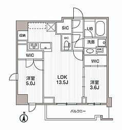 シーズンフラッツ両国サウス 9階2LDKの間取り