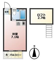 キャッスル新狭山 ワンルームの間取図画像