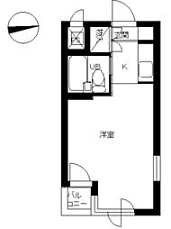 スカイコート西谷 ワンルームの間取図画像