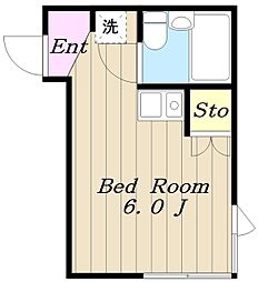 パーシモンハイツ（菅1） 1階ワンルームの間取り