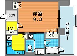 リーガル神戸三宮山手 6階1Kの間取り