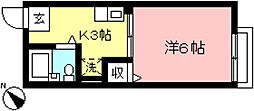 シティハイムカトー 1Kの間取図画像