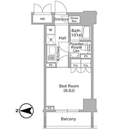 コンフォリア文京春日 14階1Kの間取り