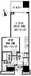富久クロスコンフォートタワー 1LDKの間取図画像