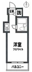 トップ恵比寿 5階ワンルームの間取り