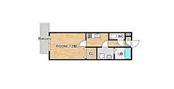 ジーメゾン八千代台北カルム 1Kの間取図画像