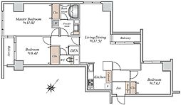 グリーンホームズ・2 3LDKの間取図画像