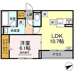 プエンテ 1LDKの間取図画像