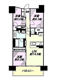 オハナ八王子オークコート 3LDKの間取図画像