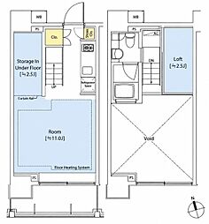 カスタリア中延 ワンルームの間取図画像