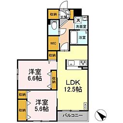 レジェンドメゾン 2LDKの間取図画像