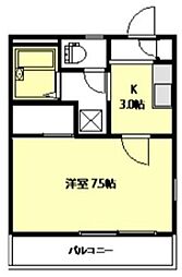 パールハイツ 1Kの間取図画像