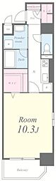 メグリオ住吉 1Kの間取図画像