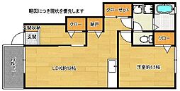 fourSeasons香椎D 1LDKの間取図画像