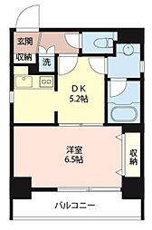 エスティメゾン神田 4階1DKの間取り