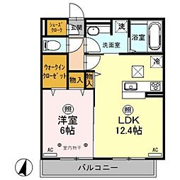 アプリリス 1LDKの間取図画像