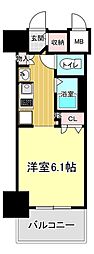 プレサンス梅田北パワーゲート ワンルームの間取図画像