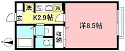 カサグランデ 1Kの間取図画像