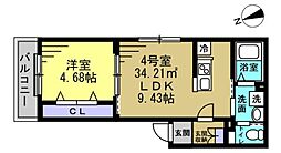 YSA薬園台 1LDKの間取図画像