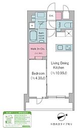 ドゥーエ西馬込II 8階1LDKの間取り