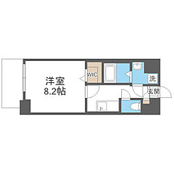 ヴィッラアプリーレ西新南 1Kの間取図画像