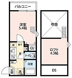 グランクオール蒲田 3階1Kの間取り