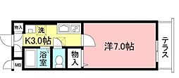 ヴェルデ井草 1階1Kの間取り
