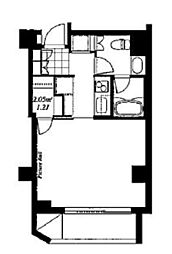 フレンシア外苑西 6階ワンルームの間取り