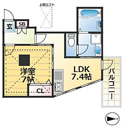 JR東海道・山陽本線 兵庫駅 徒歩9分の賃貸マンション 1階1LDKの間取り