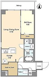 アルファコート下赤塚 1階1LDKの間取り