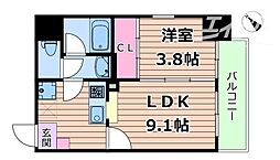 Felis塚本 3階1LDKの間取り