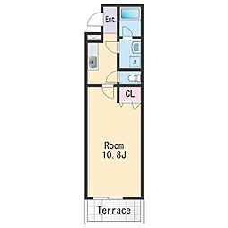 パイナップル荘 1階1Kの間取り