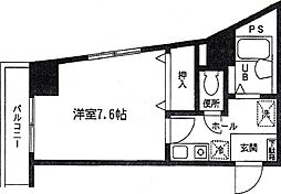龍生堂橋本ビル 3階1Kの間取り