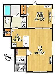 フォーラム菅 1LDKの間取図画像