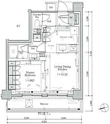 パークリュクス蒲田1丁目 5階1LDKの間取り
